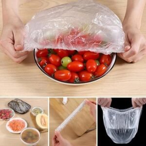 100 Pcs Disposable Food Cover Plastic Shopper Bags