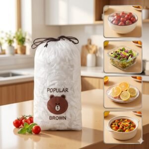 100 Pcs Disposable Food Cover Plastic Shopper Bags