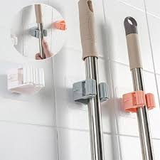 Self-Adhesive Mop & Broom Wall Mount Holder